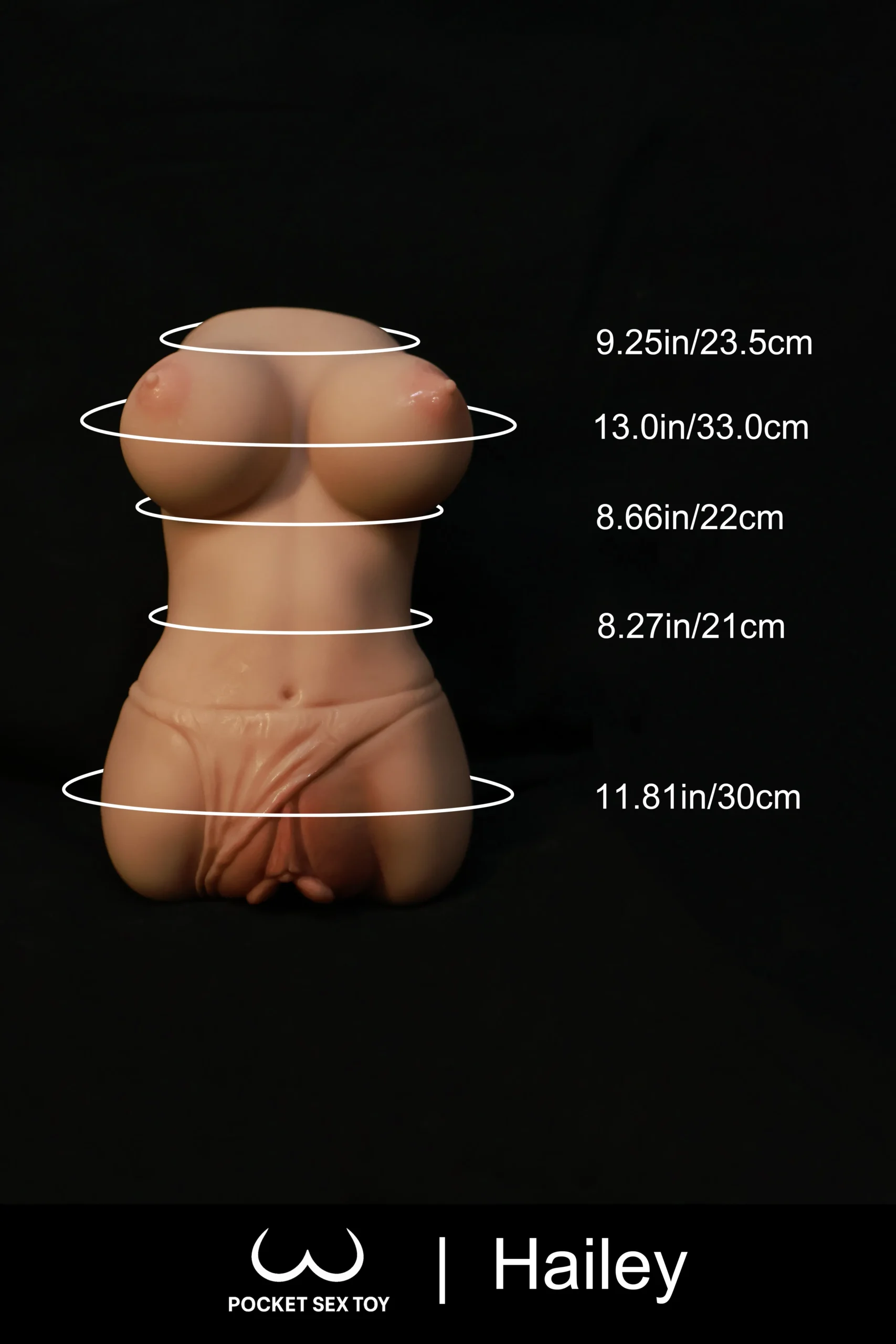 2LB Silicone Pocket Sex Toy For Man | Hailey (Size Chart)